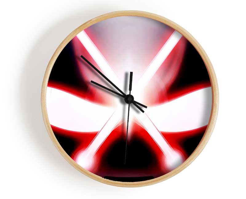 A stylish Alien Eyes clock made from natural bamboo with a round face, available in black, white, and natural frame colors.