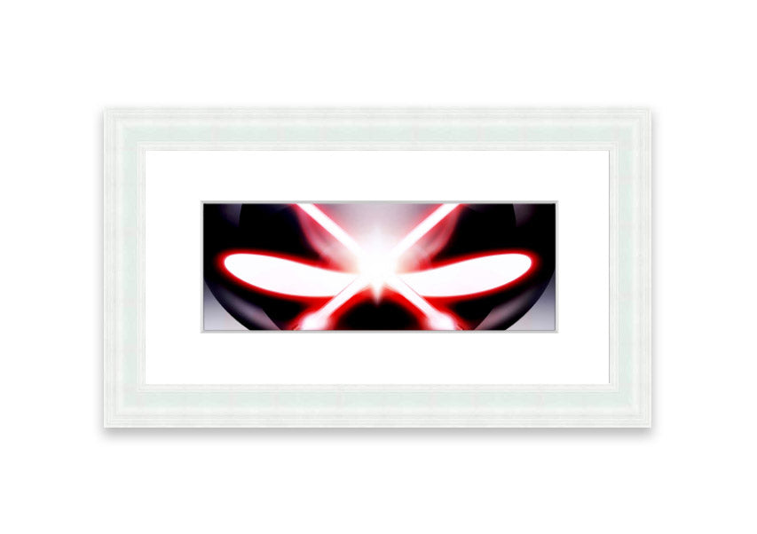 A beautifully framed print of Alien Eyes, showcasing vibrant colors and intricate details, ready to hang on the wall.