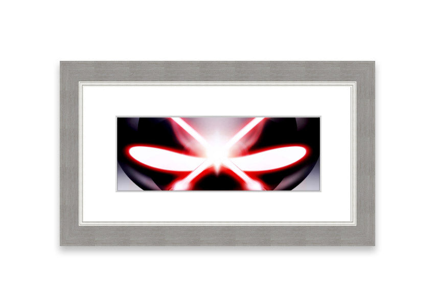 A beautifully framed print of Alien Eyes, showcasing vibrant colors and intricate details, ready to hang on the wall.