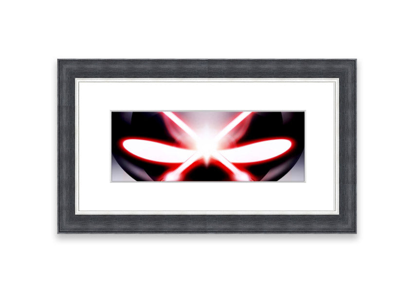 A beautifully framed print of Alien Eyes, showcasing vibrant colors and intricate details, ready to hang on the wall.