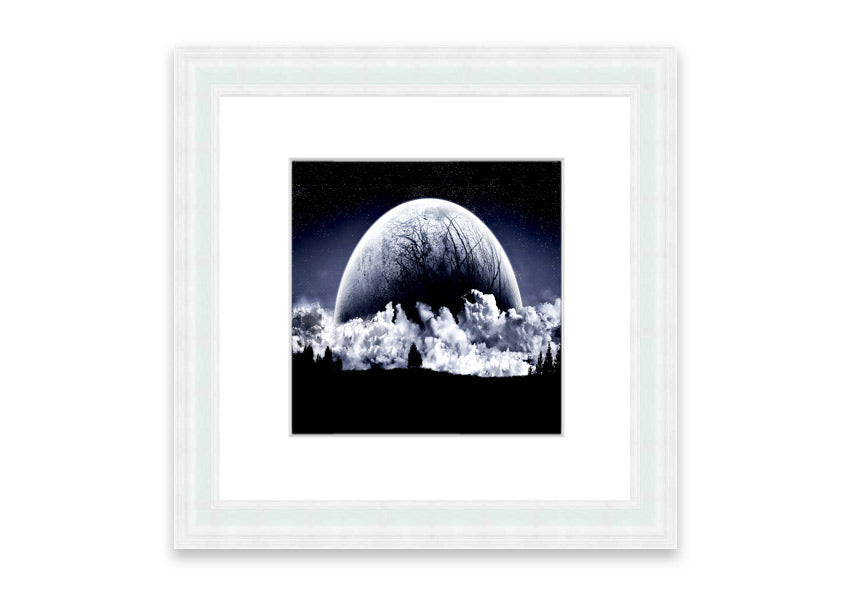 Framed print of Alien Planet artwork, showcasing vibrant colors and cosmic imagery, available in various frame colors.