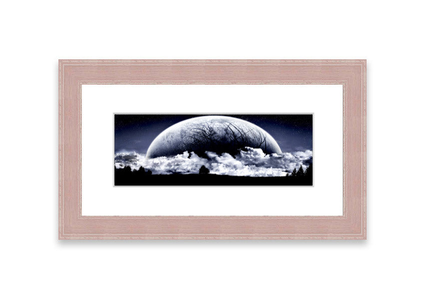 Framed print of Alien Planet artwork, showcasing vibrant colors and cosmic imagery, available in various frame colors.