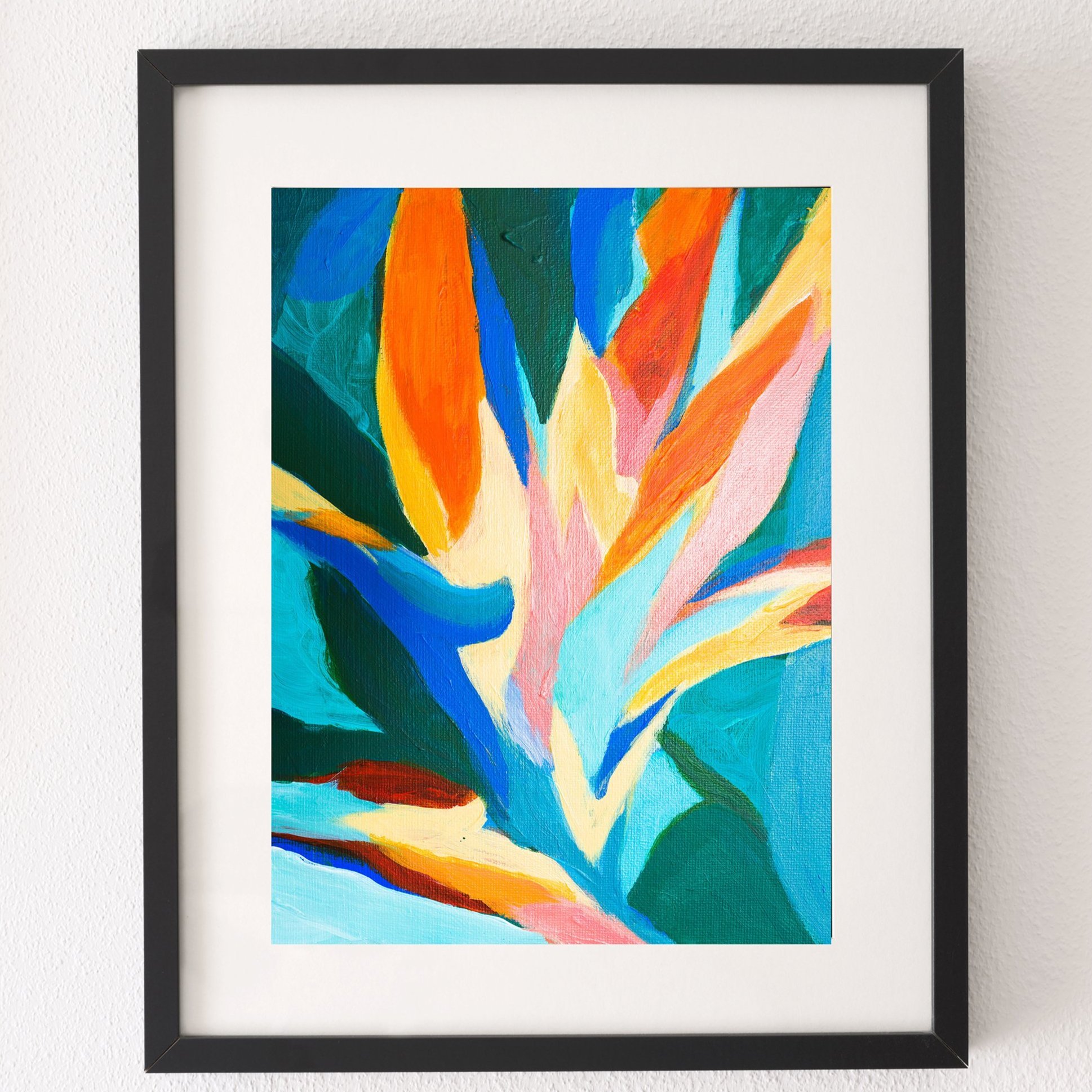 Aloha poster print measuring 13x19 inches, featuring vibrant tropical design on luster paper.