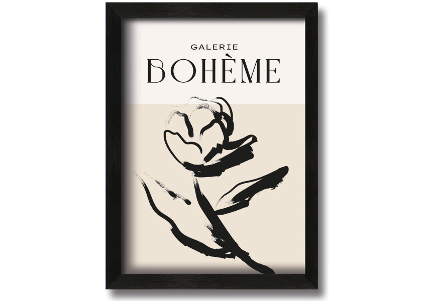 Alone Rose framed print featuring a delicate rose design, available in various frame colors, ready to hang.