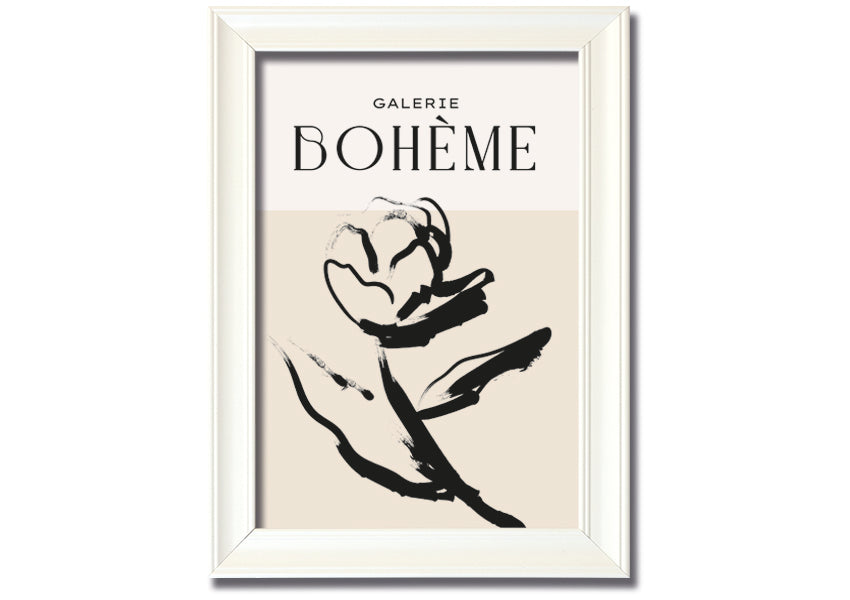 Alone Rose framed print featuring a delicate rose design, available in various frame colors, ready to hang.