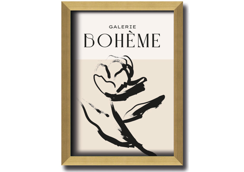 Alone Rose framed print featuring a delicate rose design, available in various frame colors, ready to hang.