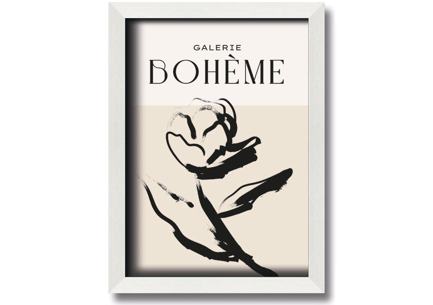 Alone Rose framed print featuring a delicate rose design, available in various frame colors, ready to hang.