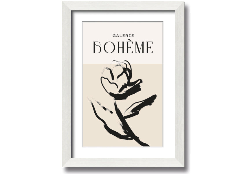 Alone Rose framed print featuring a delicate rose design, available in various frame colors, ready to hang.