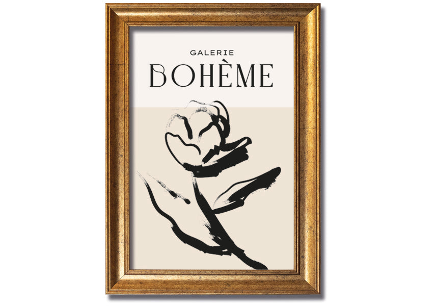 Alone Rose framed print featuring a delicate rose design, available in various frame colors, ready to hang.