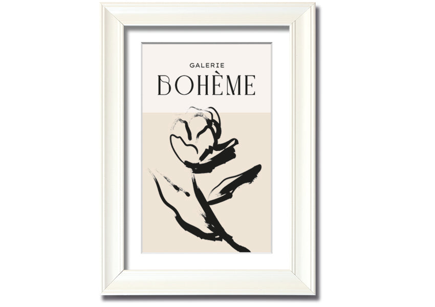 Alone Rose framed print featuring a delicate rose design, available in various frame colors, ready to hang.