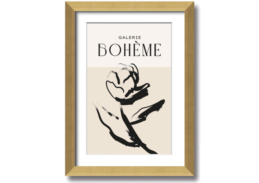 Alone Rose framed print featuring a delicate rose design, available in various frame colors, ready to hang.