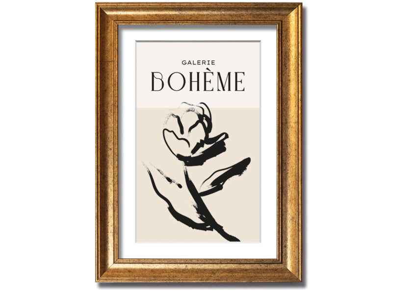 Alone Rose framed print featuring a delicate rose design, available in various frame colors, ready to hang.