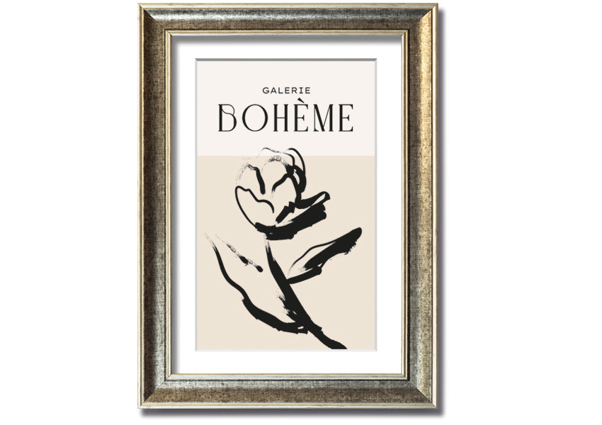 Alone Rose framed print featuring a delicate rose design, available in various frame colors, ready to hang.