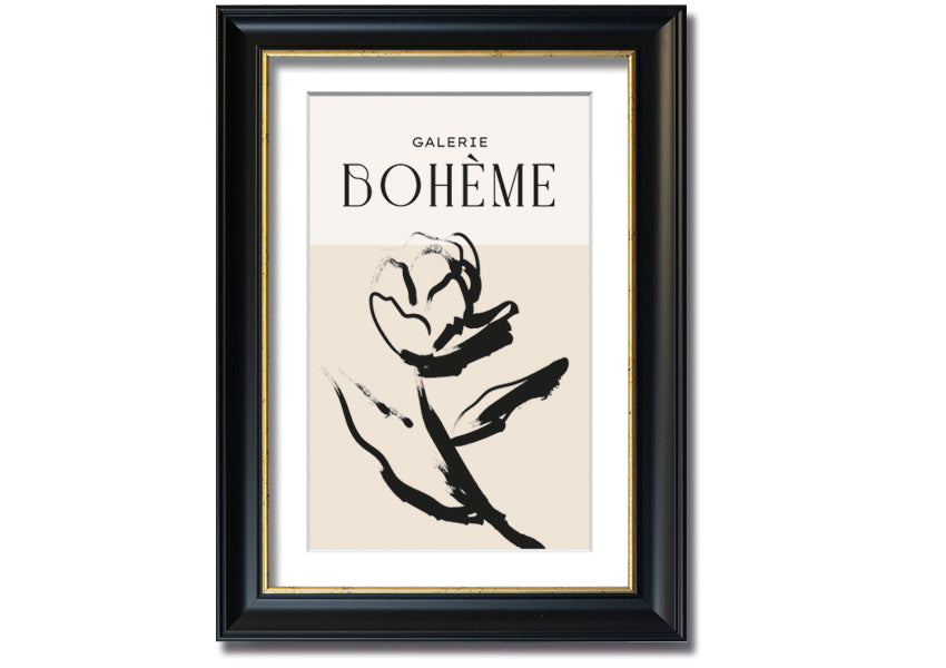 Alone Rose framed print featuring a delicate rose design, available in various frame colors, ready to hang.