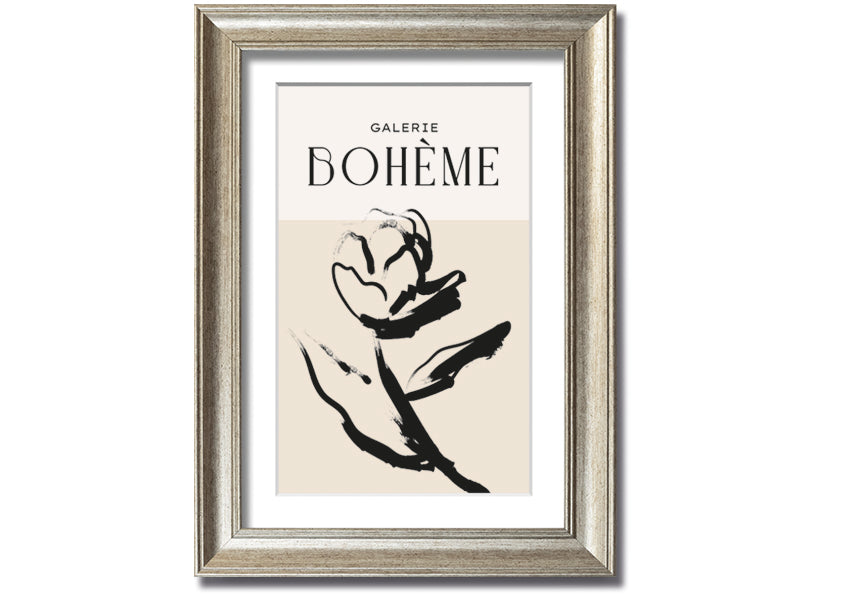 Alone Rose framed print featuring a delicate rose design, available in various frame colors, ready to hang.