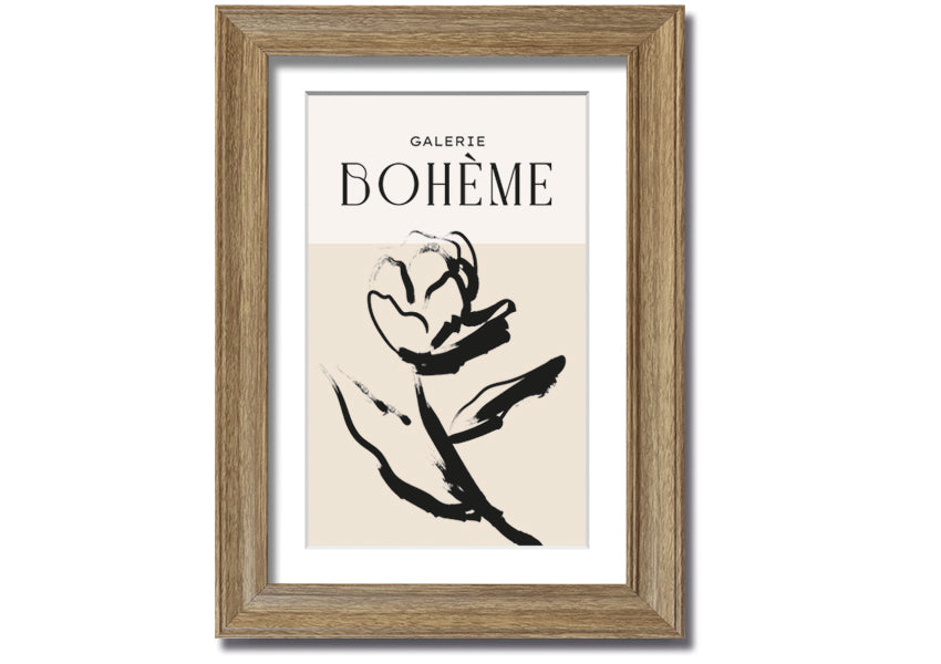 Alone Rose framed print featuring a delicate rose design, available in various frame colors, ready to hang.