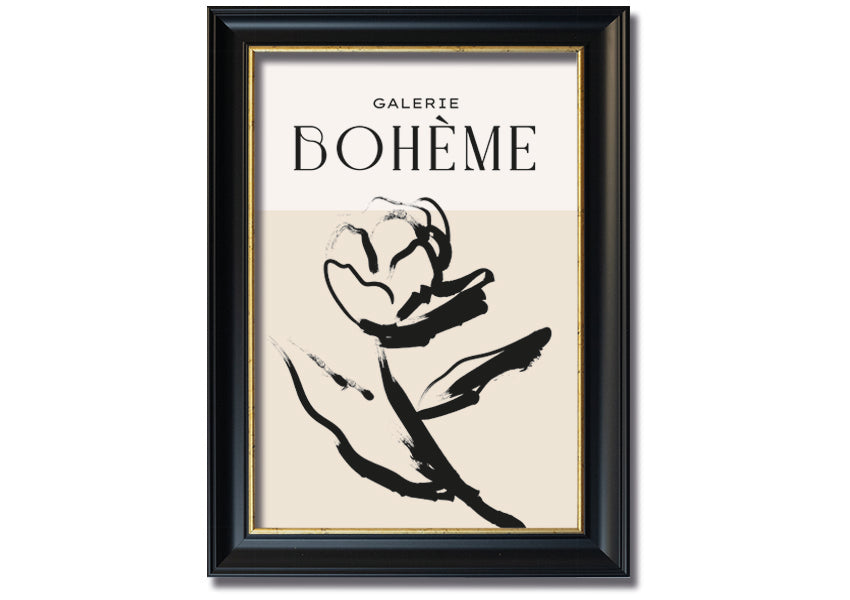 Alone Rose framed print featuring a delicate rose design, available in various frame colors, ready to hang.