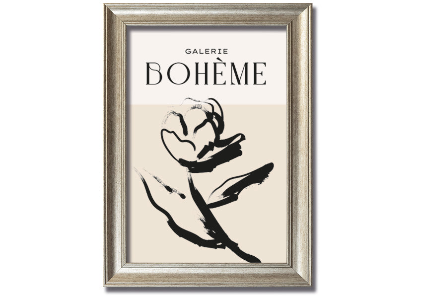 Alone Rose framed print featuring a delicate rose design, available in various frame colors, ready to hang.