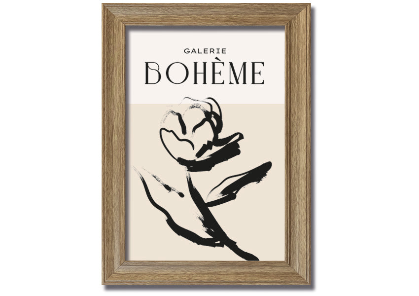 Alone Rose framed print featuring a delicate rose design, available in various frame colors, ready to hang.