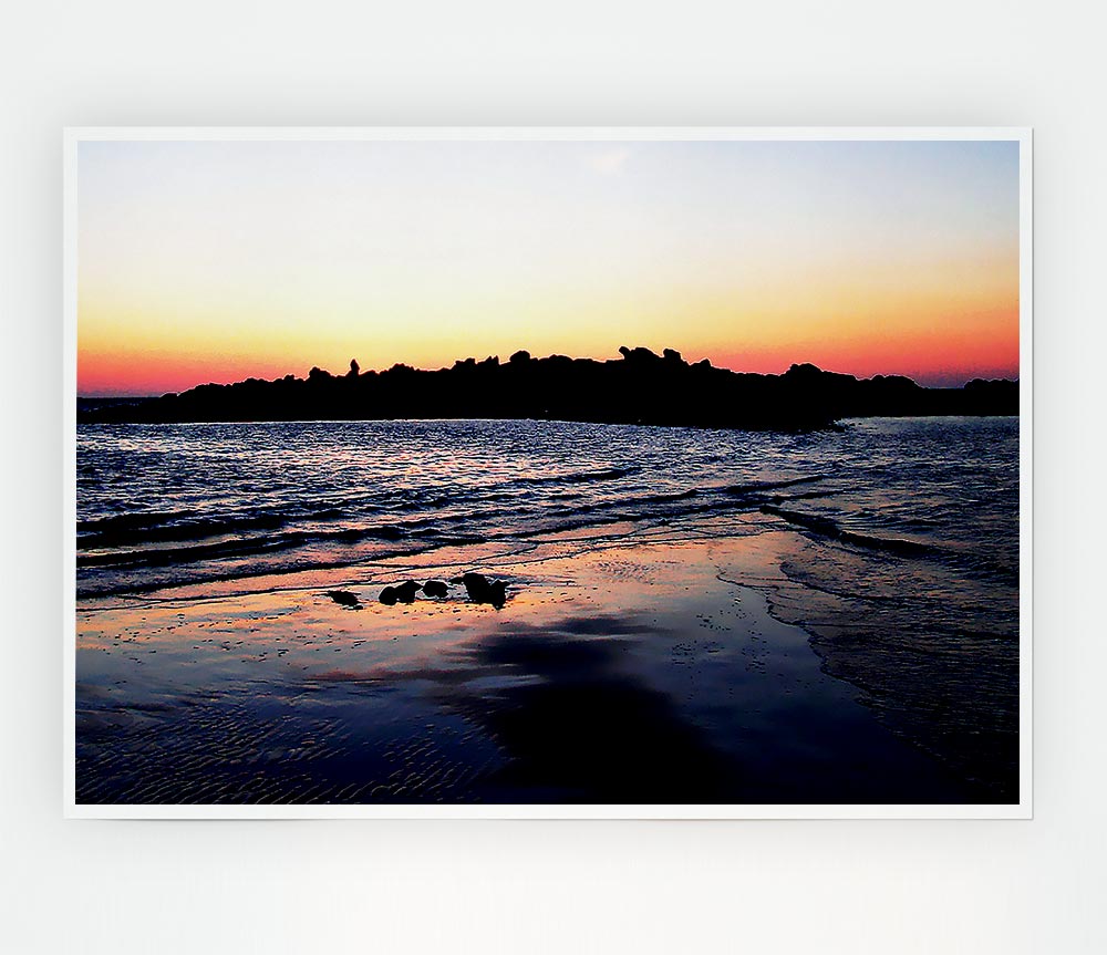 A beautiful canvas poster titled 'Along The Coast' featuring serene coastal scenery with vibrant colors.