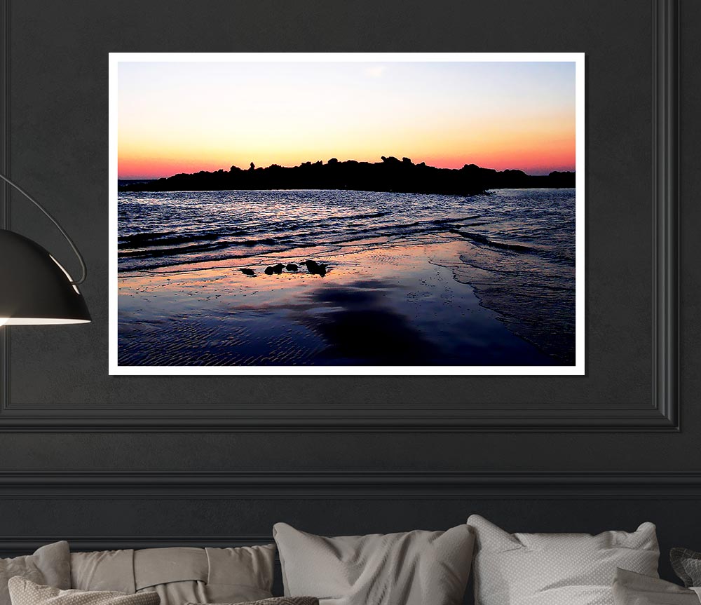 A beautiful canvas poster titled 'Along The Coast' featuring serene coastal scenery with vibrant colors.