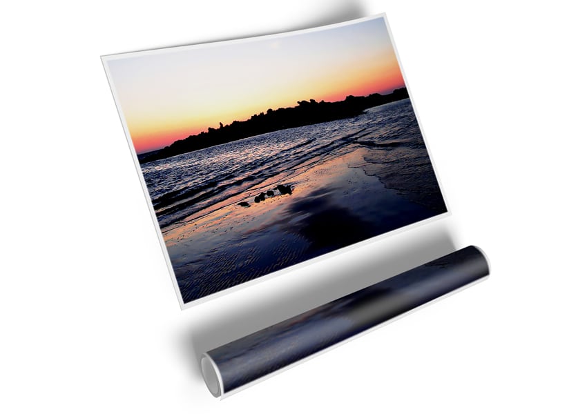 A beautiful canvas poster titled 'Along The Coast' featuring serene coastal scenery with vibrant colors.