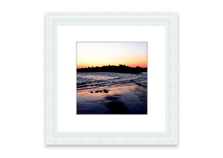 Framed print of the Cornwall coastline titled 'Along The Coast', showcasing vibrant colors and intricate details.