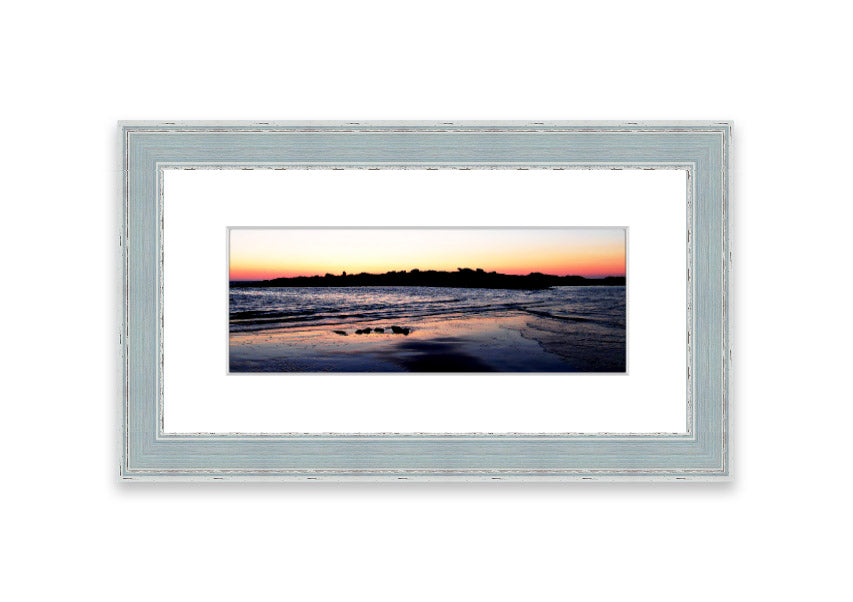 Framed print of the Cornwall coastline titled 'Along The Coast', showcasing vibrant colors and intricate details.