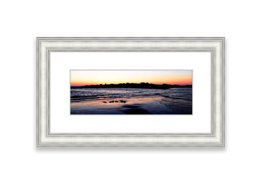 Framed print of the Cornwall coastline titled 'Along The Coast', showcasing vibrant colors and intricate details.