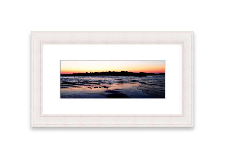 Framed print of the Cornwall coastline titled 'Along The Coast', showcasing vibrant colors and intricate details.