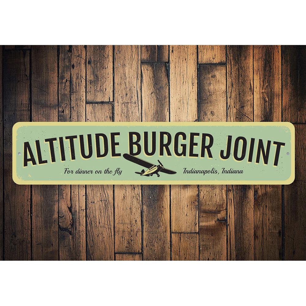 Restaurant sign on wooden background