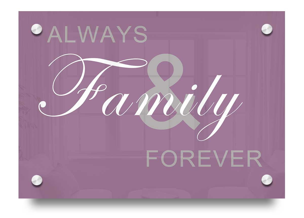 Always And Forever Dusty Pink acrylic print showcasing a soft pink hue on 5mm thick acrylic glass, ready to hang.