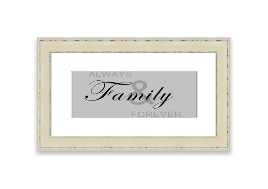 Always And Forever Grey framed print in a stylish frame, showcasing elegant grey tones, ready to hang.