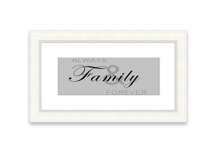 Always And Forever Grey framed print in a stylish frame, showcasing elegant grey tones, ready to hang.