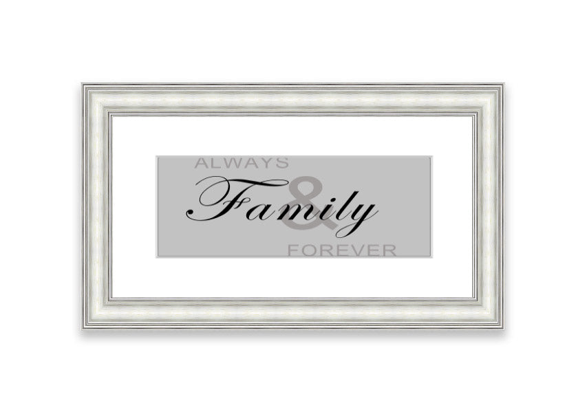 Always And Forever Grey framed print in a stylish frame, showcasing elegant grey tones, ready to hang.