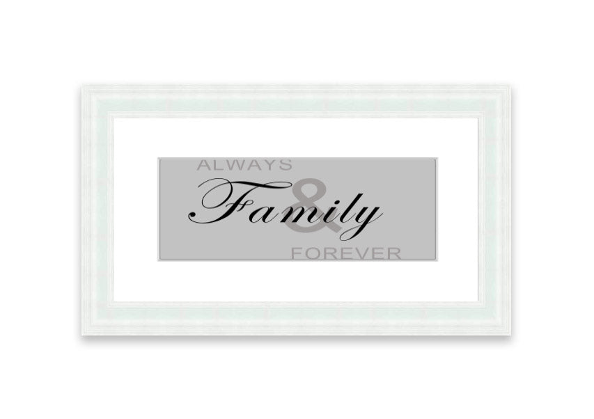 Always And Forever Grey framed print in a stylish frame, showcasing elegant grey tones, ready to hang.