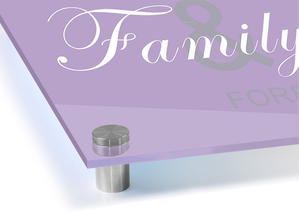 Always And Forever Lilac acrylic print on 5mm thick acrylic glass, featuring vibrant lilac colors, ready to hang.