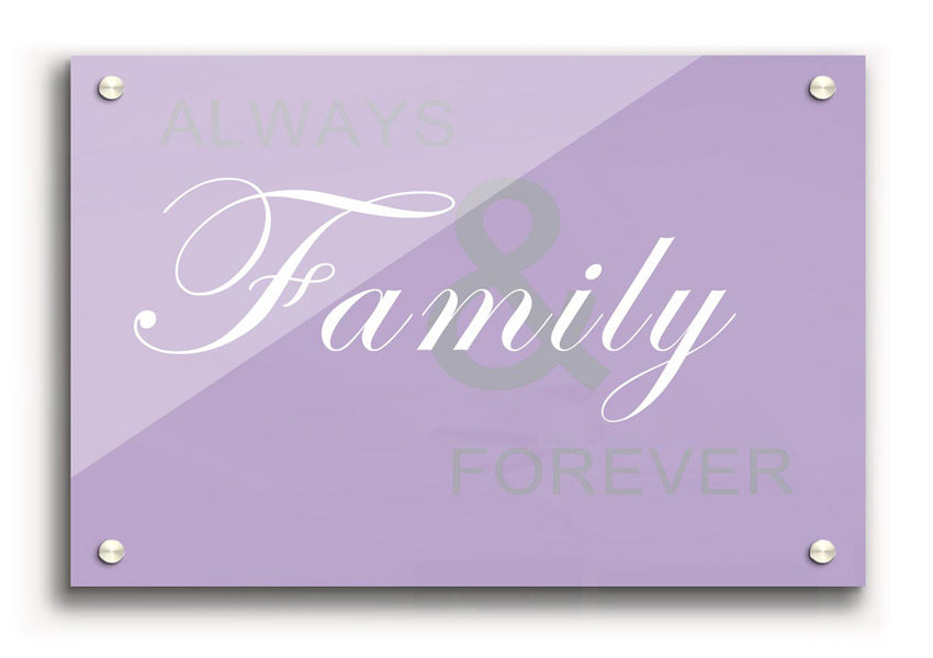 Always And Forever Lilac acrylic print on 5mm thick acrylic glass, featuring vibrant lilac colors, ready to hang.