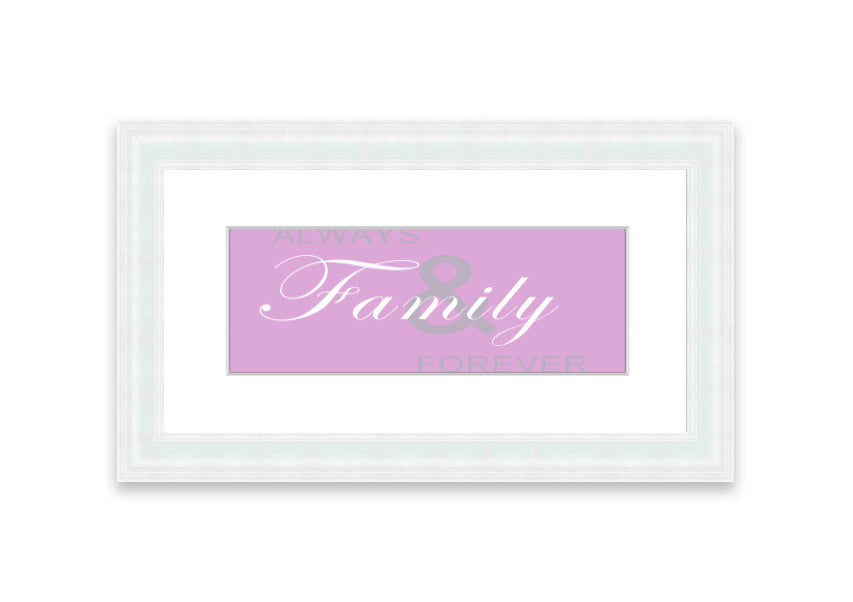 Always And Forever Pink framed print featuring a beautiful pink design, handmade in the UK, displayed in a stylish frame.