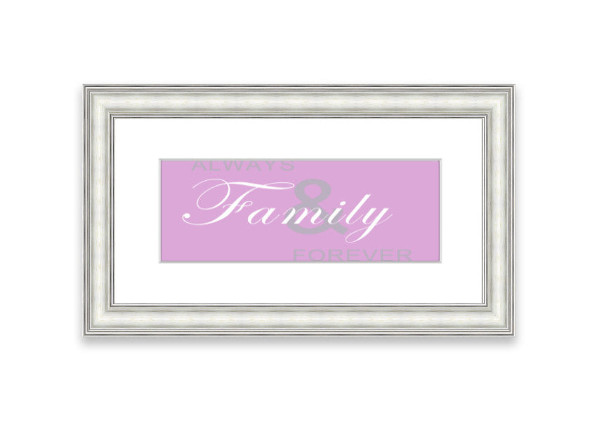 Always And Forever Pink framed print featuring a beautiful pink design, handmade in the UK, displayed in a stylish frame.