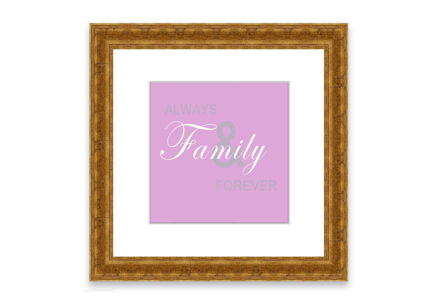 Always And Forever Pink framed print featuring a beautiful pink design, handmade in the UK, displayed in a stylish frame.