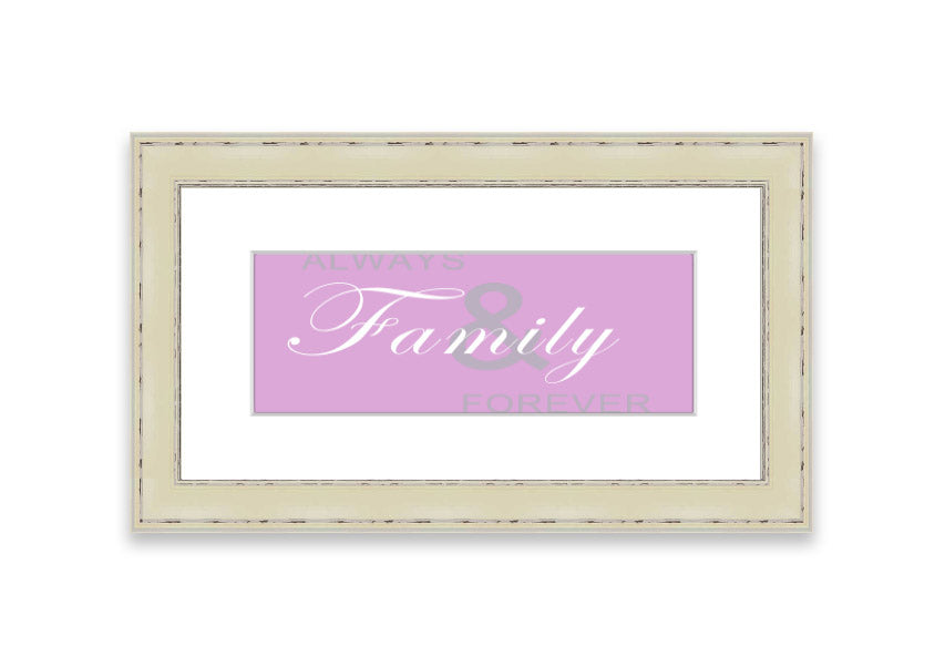 Always And Forever Pink framed print featuring a beautiful pink design, handmade in the UK, displayed in a stylish frame.