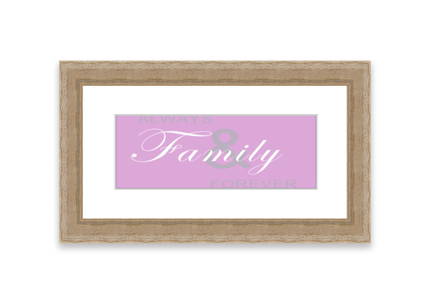 Always And Forever Pink framed print featuring a beautiful pink design, handmade in the UK, displayed in a stylish frame.