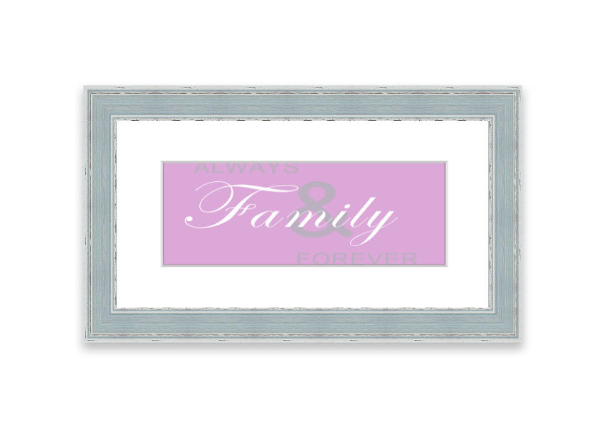 Always And Forever Pink framed print featuring a beautiful pink design, handmade in the UK, displayed in a stylish frame.