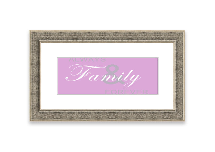 Always And Forever Pink framed print featuring a beautiful pink design, handmade in the UK, displayed in a stylish frame.