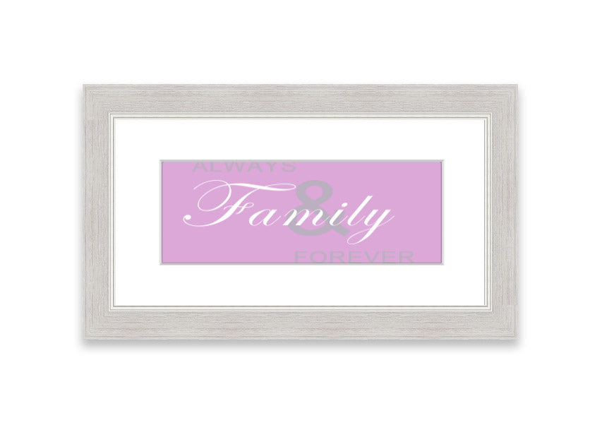 Always And Forever Pink framed print featuring a beautiful pink design, handmade in the UK, displayed in a stylish frame.