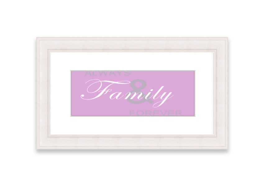 Always And Forever Pink framed print featuring a beautiful pink design, handmade in the UK, displayed in a stylish frame.