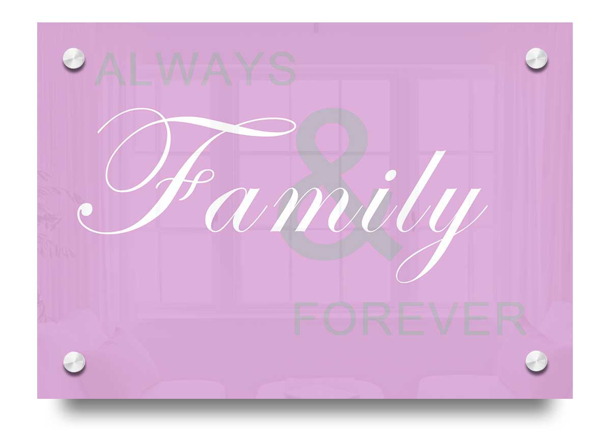 Always And Forever Pink acrylic print on 5mm thick glass, showcasing vibrant pink colors.