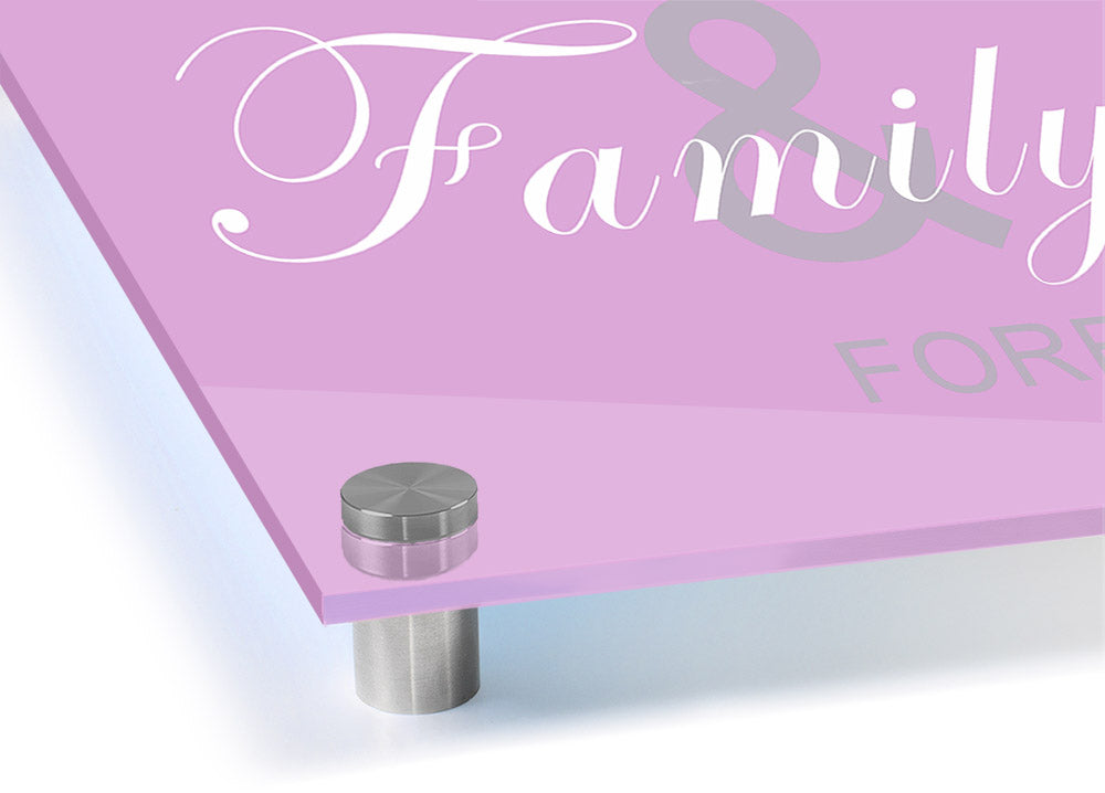 Always And Forever Pink acrylic print on 5mm thick glass, showcasing vibrant pink colors.