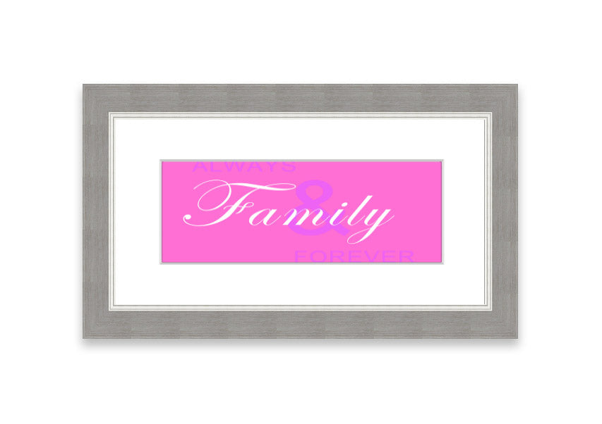 Always And Forever Vivid Pink framed print with vibrant pink design, available in various frame colors, handmade in the UK.